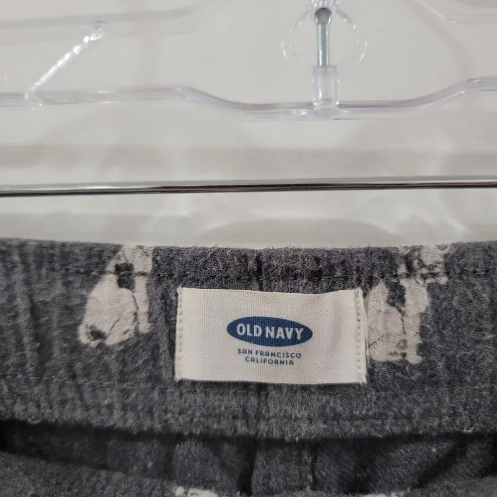 Old Navy Womens Flannel‎ Pajama Pants Size Small Dog Print Santa Frenchie Lounge